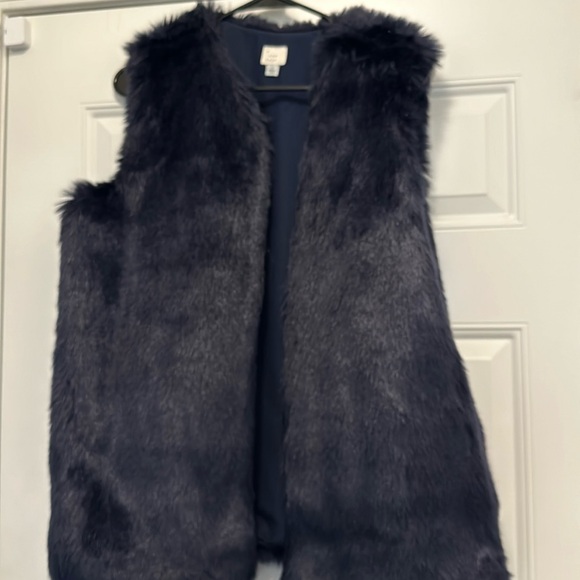 Target Jackets & Blazers - TARGET navy blue faux fur vest